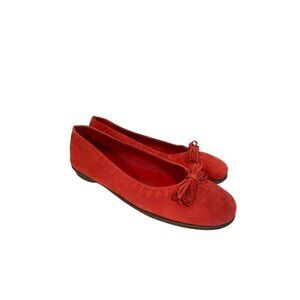 New Coldwater Creek by Aerosoles Red Suede Ballet Flats Women’s Size 10